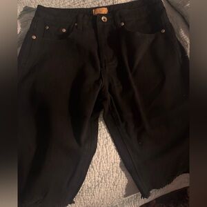POL Black Denim Jean shorts distressed size small